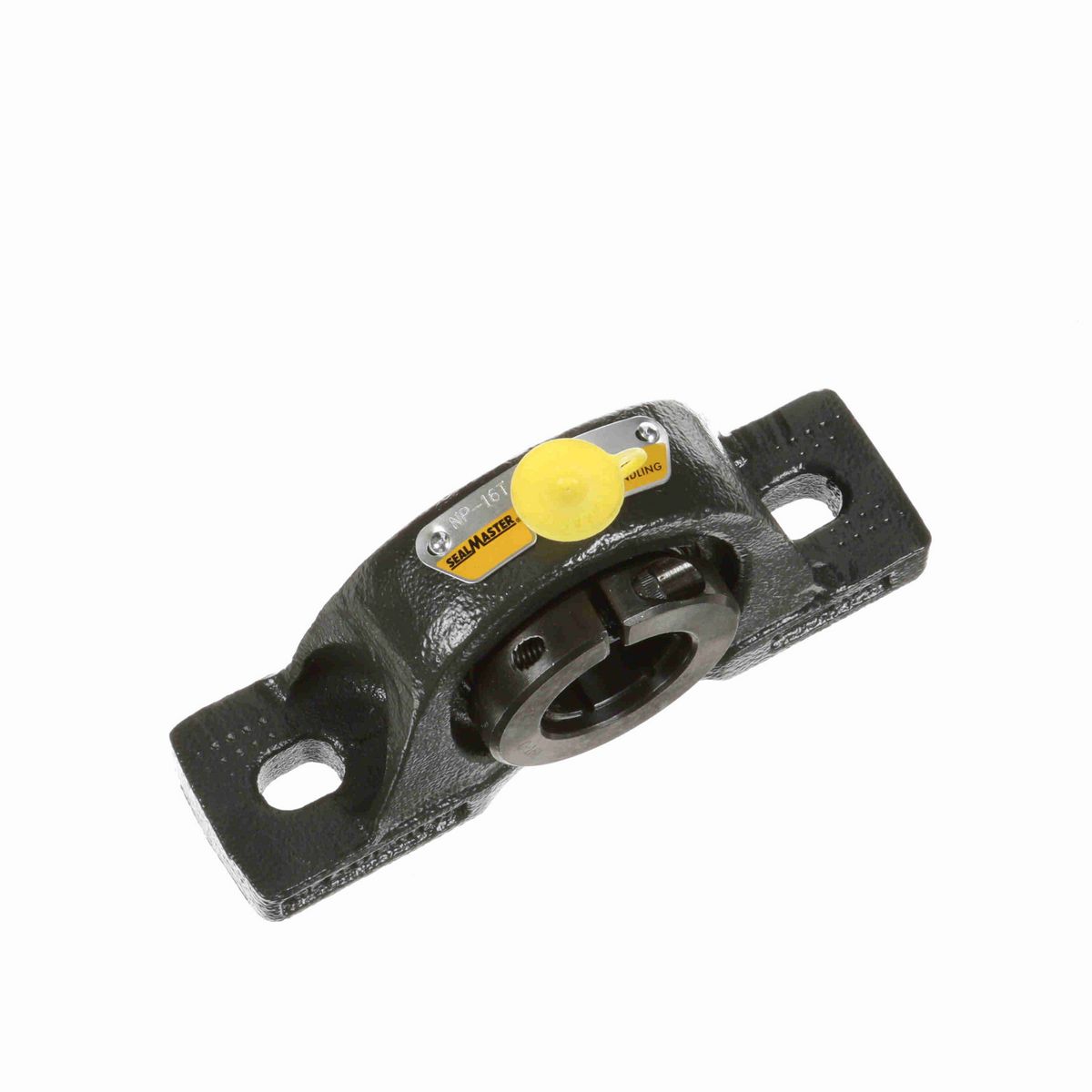 Sealmaster Mounted Cast Iron Two Bolt Pillow Block Ball Bearing - 52100 Bearing Steel, Black Oxided - Concentric Lock - Air Handling Housing Fit, Noise Tested - NP-16T CXU