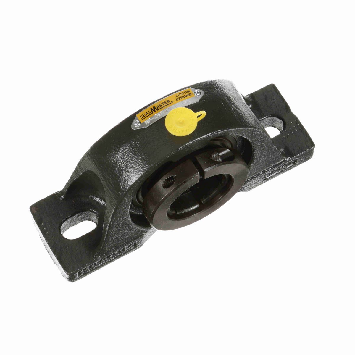 Sealmaster Mounted Cast Iron Two Bolt Pillow Block Ball Bearing - 52100 Bearing Steel, Black Oxided - Concentric Lock - High Contamination - NP-24T DRT