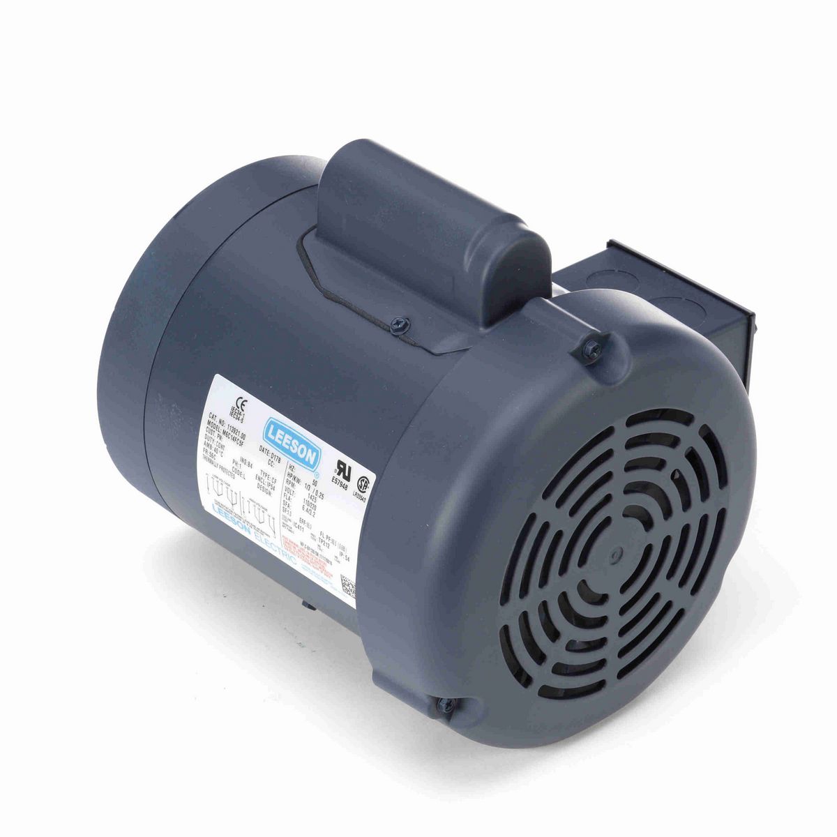 LEESON Special Voltage Motor, 0.33 HP, 1 Ph, 50 Hz, 110/220 V, 1500 RPM, 56C Frame, TEFC - 113921.00