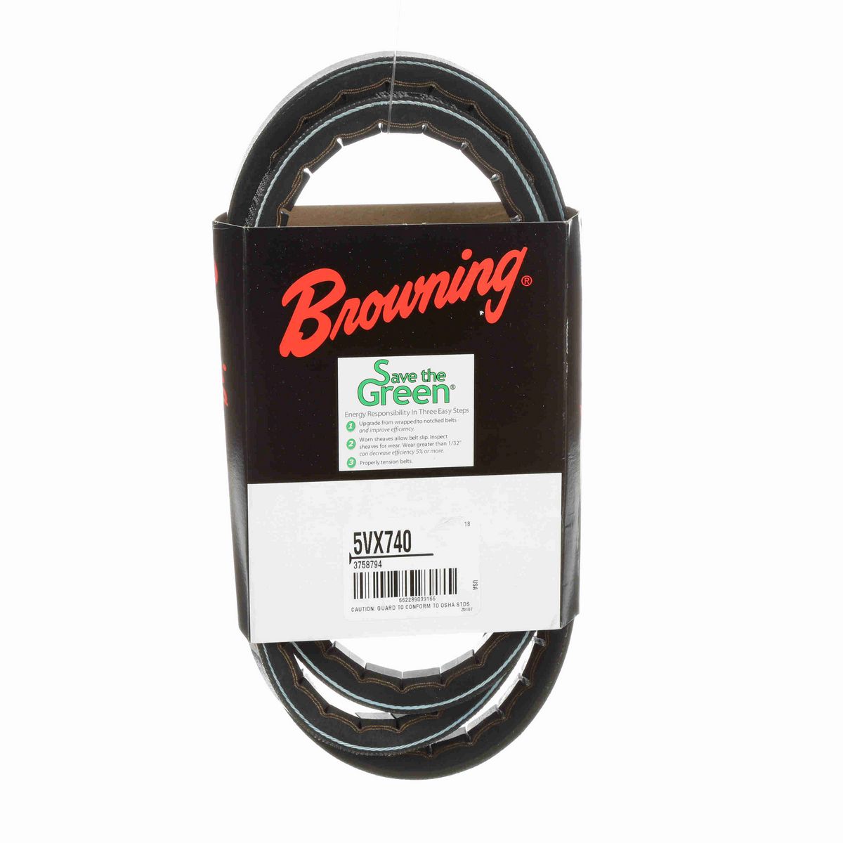 Browning EPDM Notched Belt 98% Efficient - 5VX740