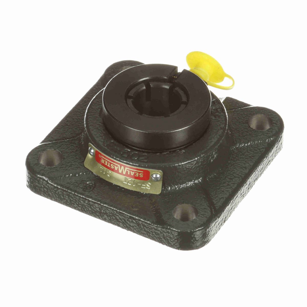 Sealmaster Mounted Cast Iron Four Bolt Flange Ball Bearing - 52100 Bearing Steel, Black Oxided - Concentric Lock - SF-12T