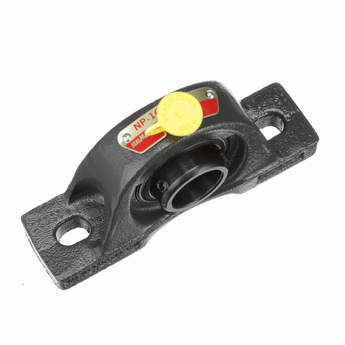 Sealmaster Mounted Cast Iron Two Bolt Pillow Block Ball Bearing - 52100 Bearing Steel, Black Oxided - Setscrew Lock - NP-16
