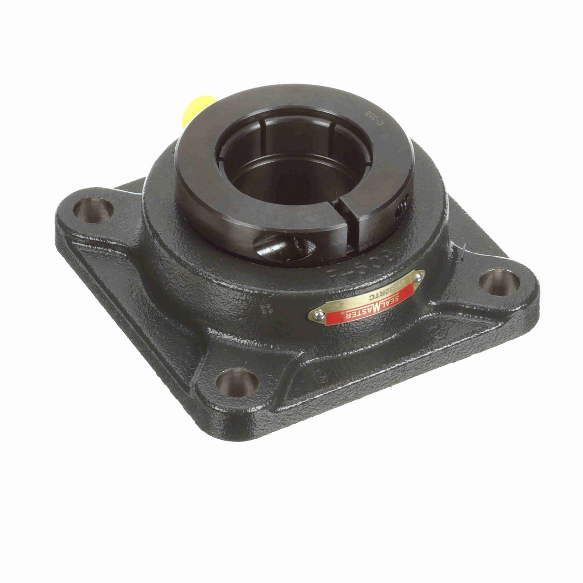 Sealmaster Mounted Cast Iron Four Bolt Flange Ball Bearing - 52100 Bearing Steel, Black Oxided - Concentric Lock - SF-32RTC