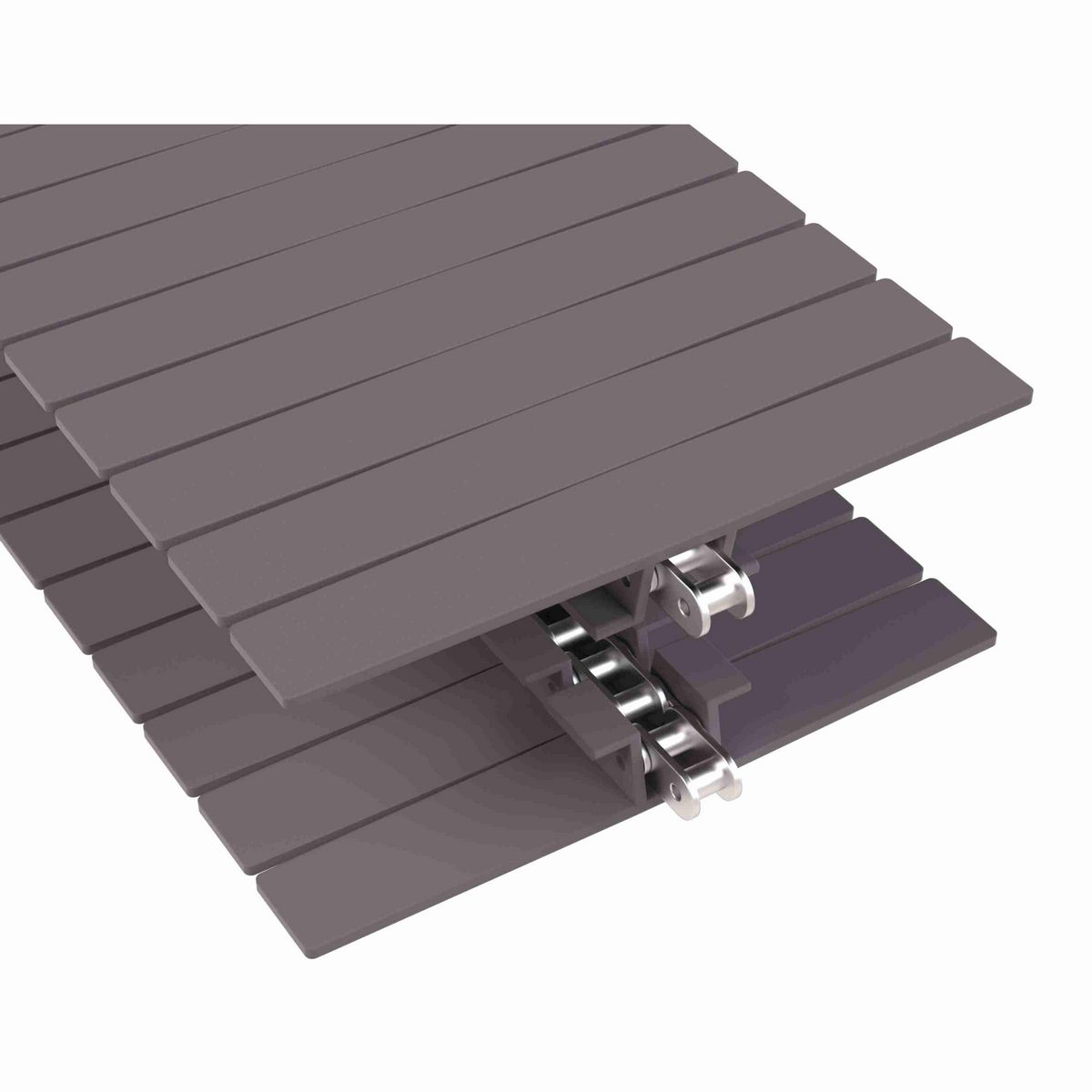 Rexnord 1873TAB Side-flexing Solid Top, Material: Brown High Performance, Width: 10in, Pitch: 1.5in - 81414075