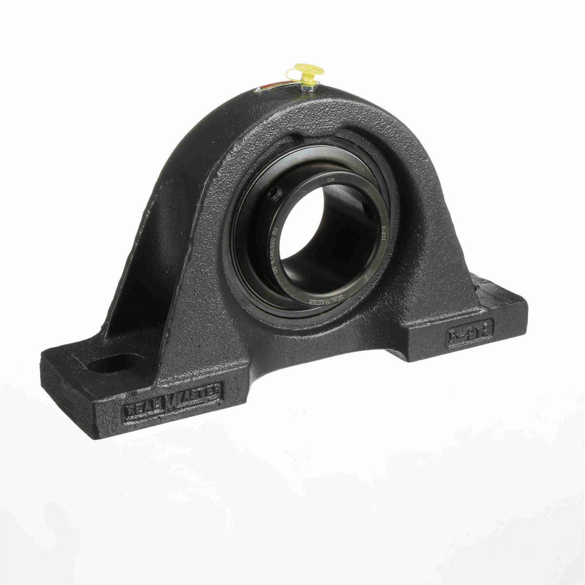 Sealmaster Mounted Cast Iron Two Bolt Pillow Block Ball Bearing - 52100 Bearing Steel, Black Oxided - Setscrew Lock - SP-43