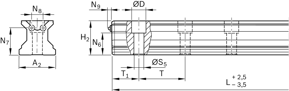 Роликовая направляющая из углеродистой стали Bosch Rexroth RSA-100-SNS-P-MA-SC [R183526261]