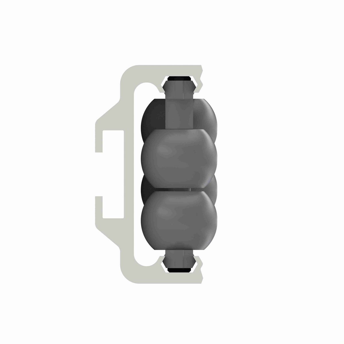 System Plast Speedrail: 0.98"W X 1.75"H X 96"L Gray Aluminum - VG-686A-1.25-08