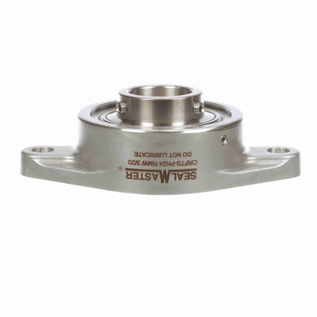 Sealmaster Mounted Stainless Steel Two Bolt Flange Ball Bearing - 52100 Bearing Steel, Phosphorus Nickel Coated - Setscrew Lock - Corrosion Resistant - Reduced Maintenance - Lubed for Life - CRFTS-PN24 RMW