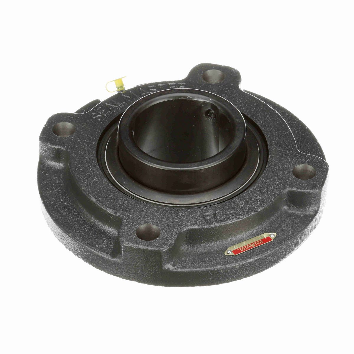 Sealmaster Mounted Cast Iron Flange Cartridge Ball Bearing - 52100 Bearing Steel, Black Oxided - Setscrew Lock - MFC-55