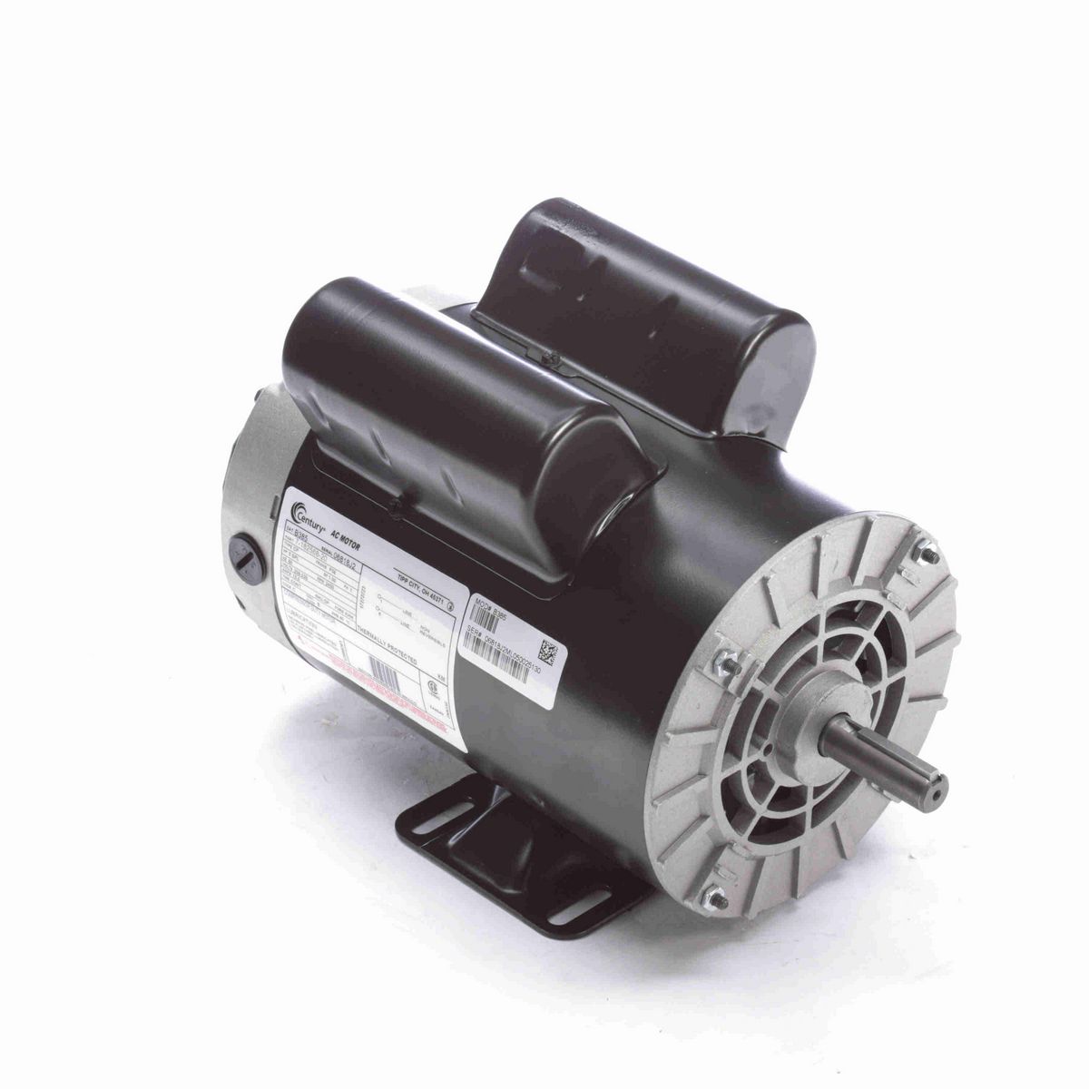 Century Air Compressor Motor, 5 SPL HP, 1 Ph, 60 Hz, 208-230 V, 3600 RPM, P56 Frame, DP - B385