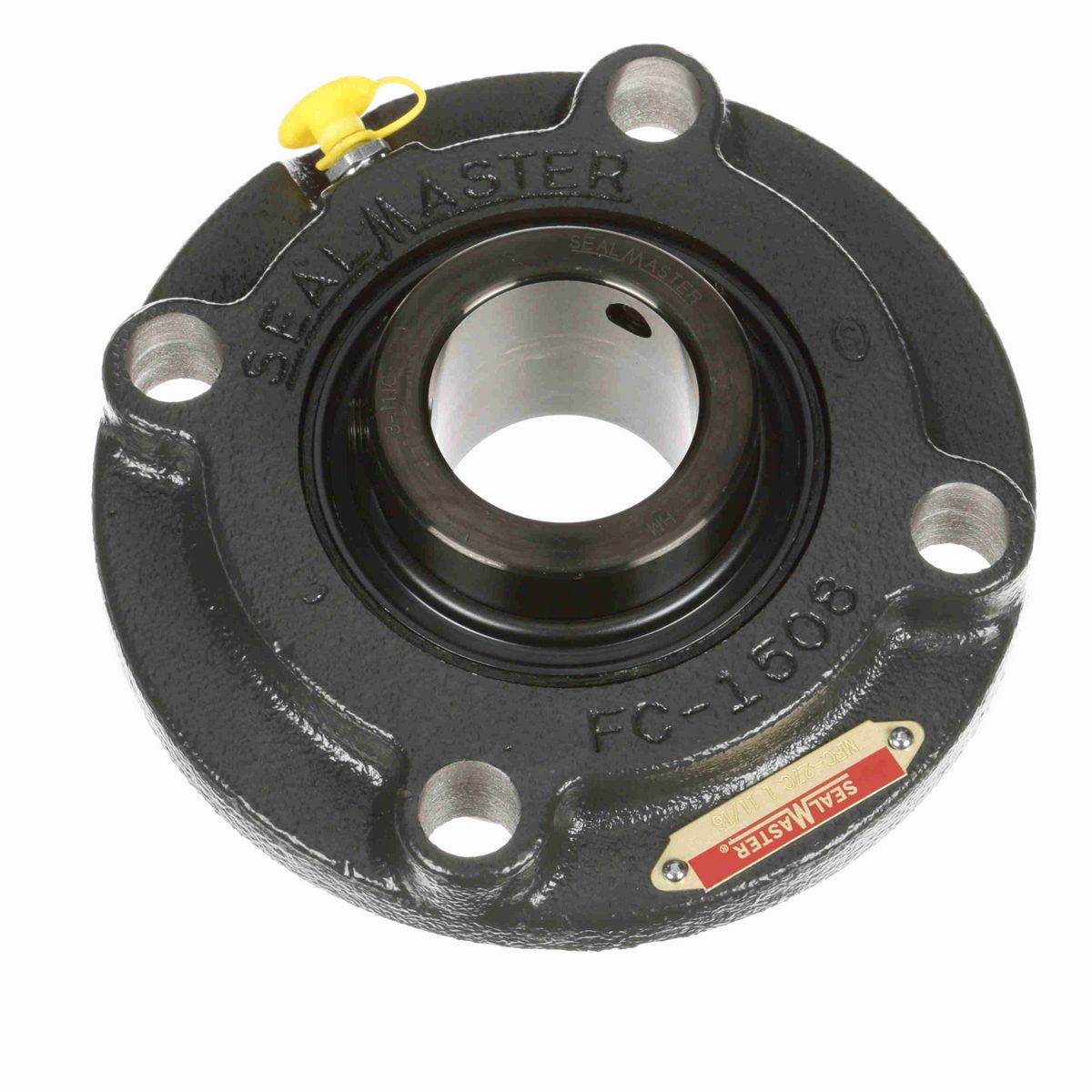 Sealmaster Mounted Cast Iron Flange Cartridge Ball Bearing - 52100 Bearing Steel, Black Oxided - Setscrew Lock - MFC-27C
