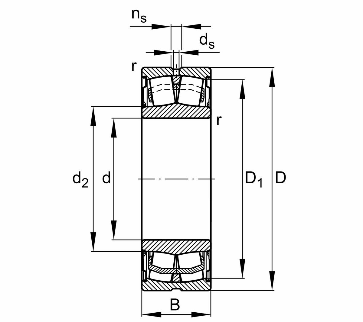 Радиальный сферический роликоподшипник FAG WS22208-E1-XL-2RSR-C3