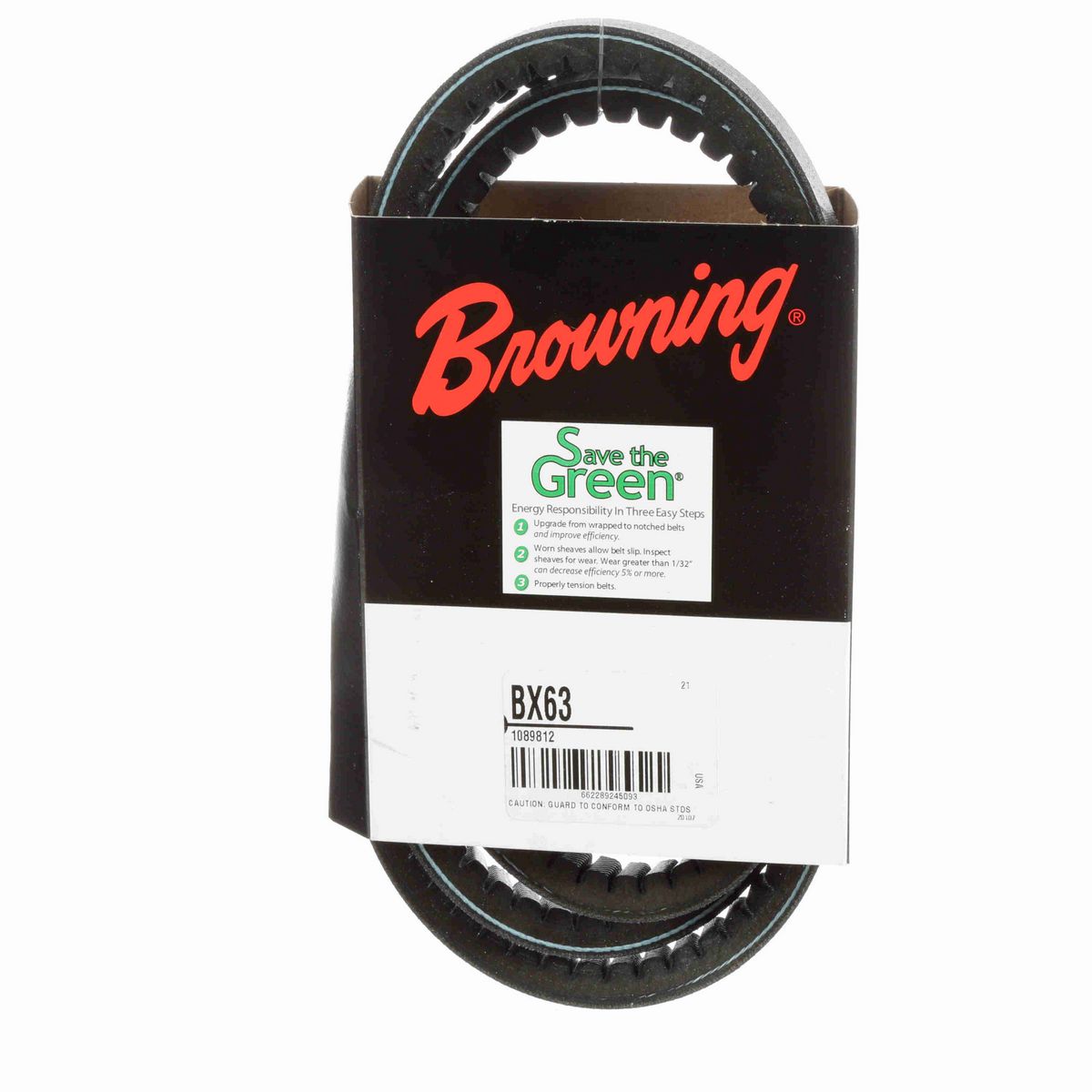 Browning EPDM Notched Belt 98% Efficient - BX63