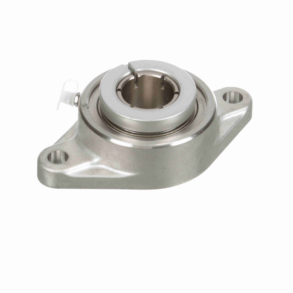 Sealmaster Mounted Stainless Steel Two Bolt Flange Ball Bearing - 52100 Bearing Steel, Phosphorus Nickel Coated - Concentric Lock - Corrosion Resistant - CRFTS-PN206T