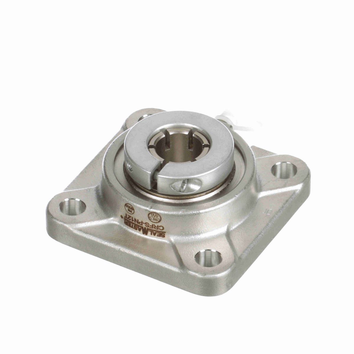 Sealmaster Mounted Stainless Steel Four Bolt Flange Ball Bearing - 52100 Bearing Steel, Phosphorus Nickel Coated - Concentric Lock - Corrosion Resistant - CRFS-PN12T