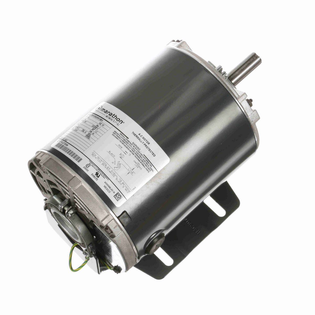 LEESON General Purpose Motor, 0.50 HP, 1 Ph, 60 Hz, 230 V, 1800 RPM, 56 Frame, DP - 4602