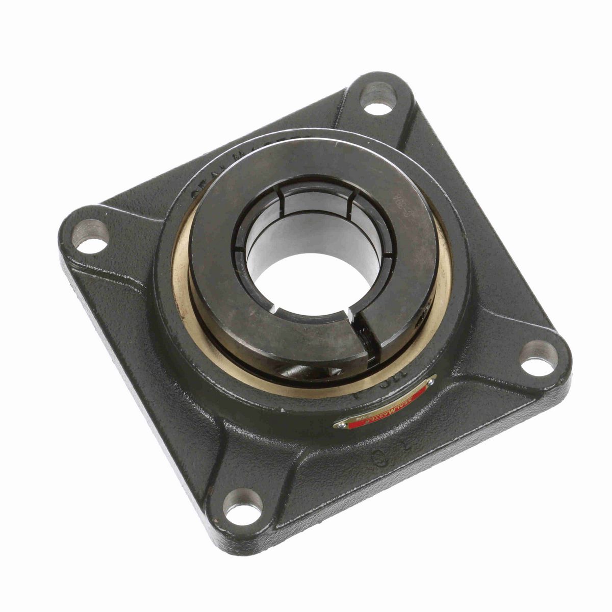 Sealmaster Mounted Cast Iron Four Bolt Flange Ball Bearing - 52100 Bearing Steel, Black Oxided - Concentric Lock - High Temperature - ESF-36T AMD