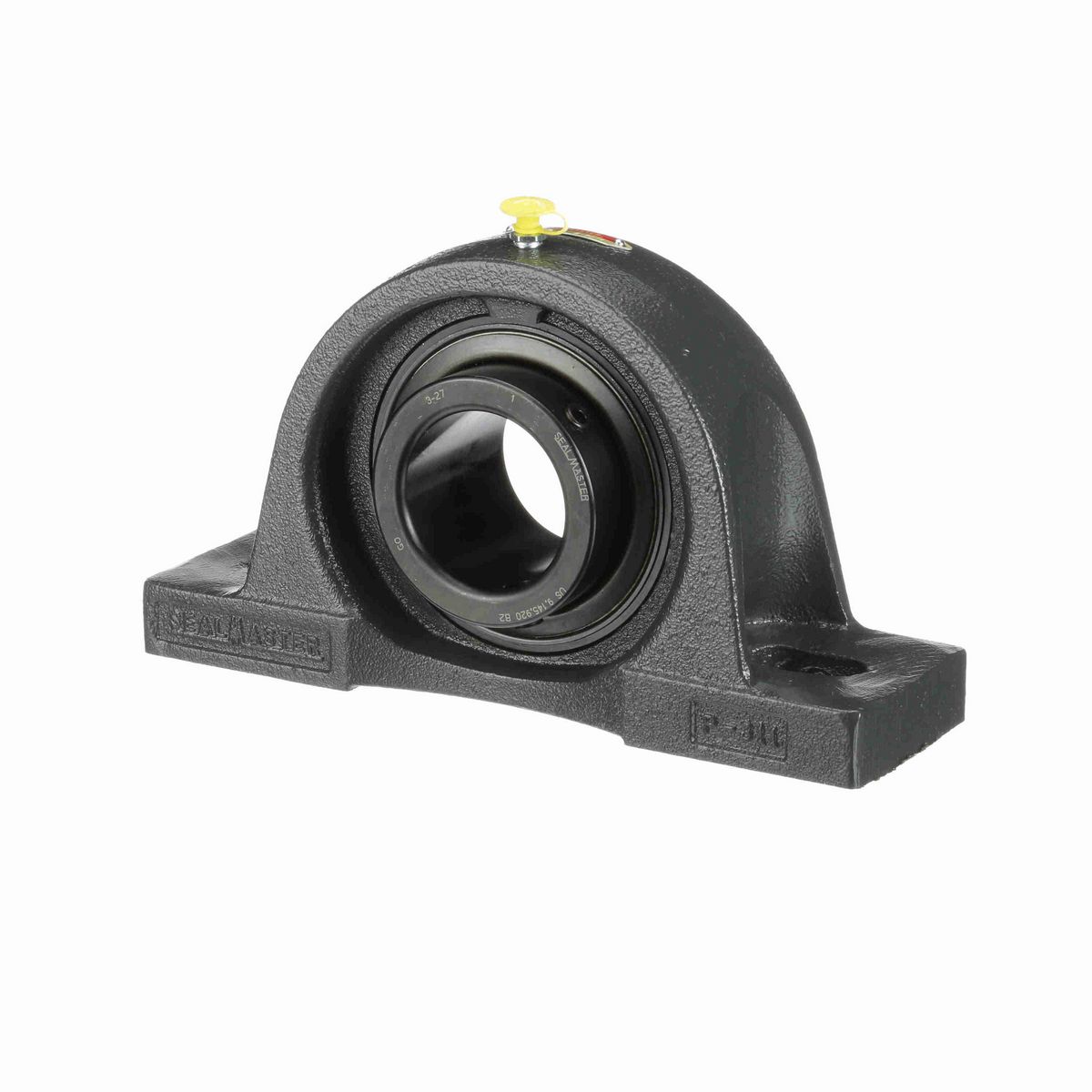Sealmaster Mounted Cast Iron Two Bolt Pillow Block Ball Bearing - 52100 Bearing Steel, Black Oxided - Setscrew Lock - MP-39