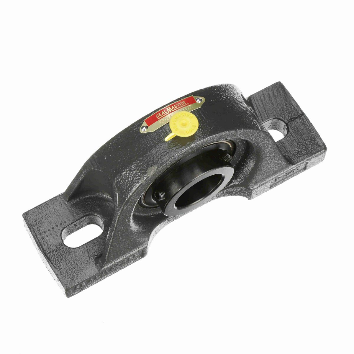 Sealmaster Mounted Cast Iron Two Bolt Pillow Block Ball Bearing - 52100 Bearing Steel, Black Oxided - Setscrew Lock - MP-24