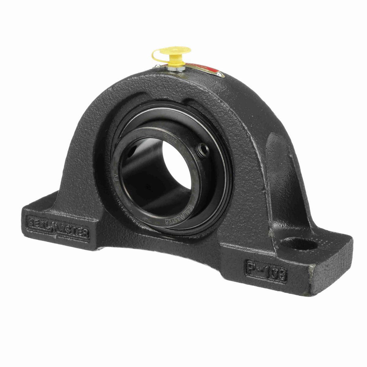 Sealmaster Mounted Cast Iron Two Bolt Pillow Block Ball Bearing - 52100 Bearing Steel, Black Oxided - Setscrew Lock - NP-30