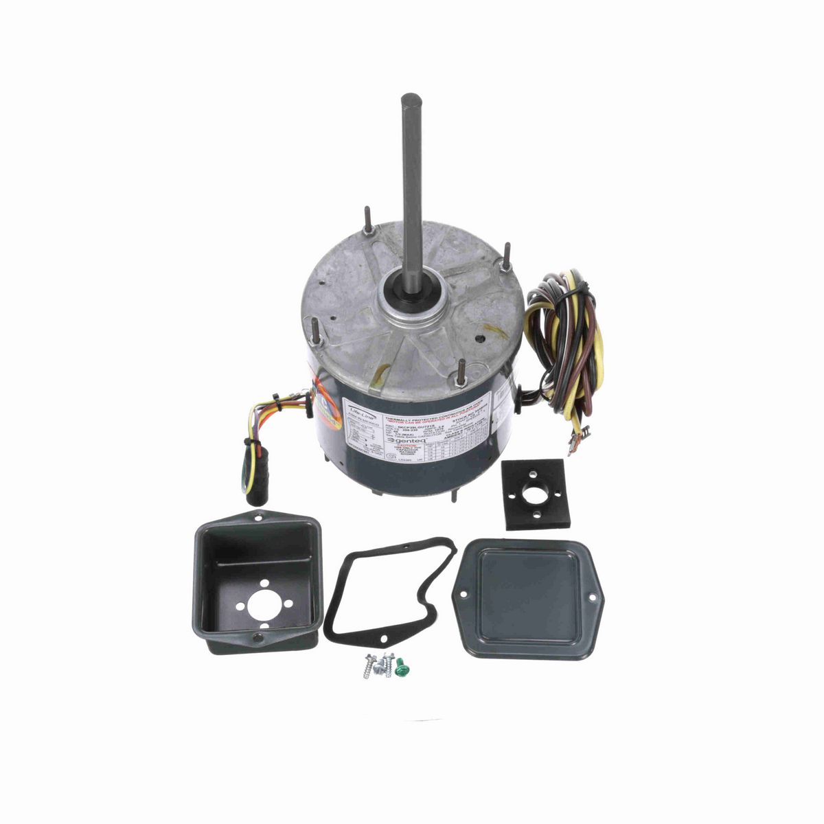 Genteq HEAT SHIELD® Condenser Fan Motor, 1/3-1/6 HP, 1 Ph, 60 Hz, 208-230 V, 1075 RPM, 1 Speed, 48 Frame, CLOSEDAO - 3458HS