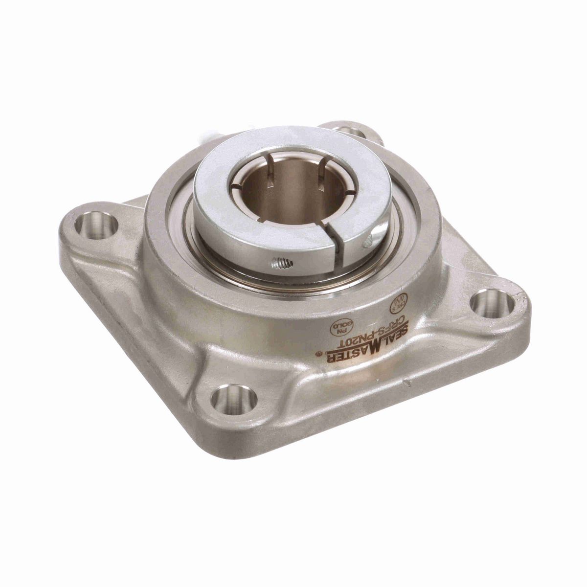 Sealmaster Mounted Stainless Steel Four Bolt Flange Ball Bearing - 52100 Bearing Steel, Phosphorus Nickel Coated - Concentric Lock - Corrosion Resistant - CRFS-PN20T