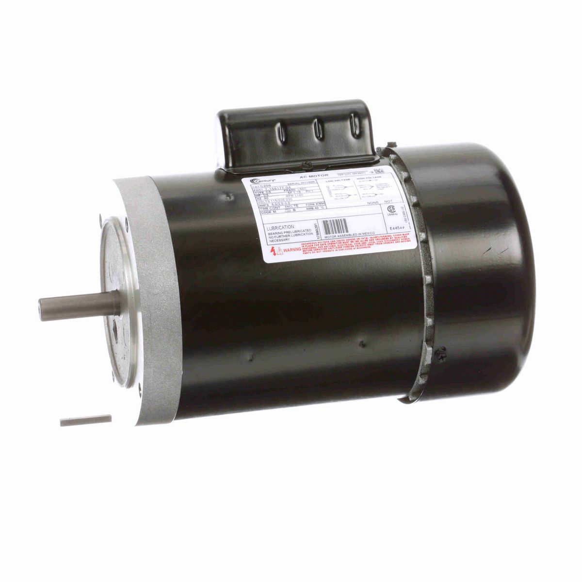 Century General Purpose Motor, 1/3 HP, 1 Ph, 60 Hz, 115/208-230 V, 1200 RPM, L56C Frame, TEFC - C209
