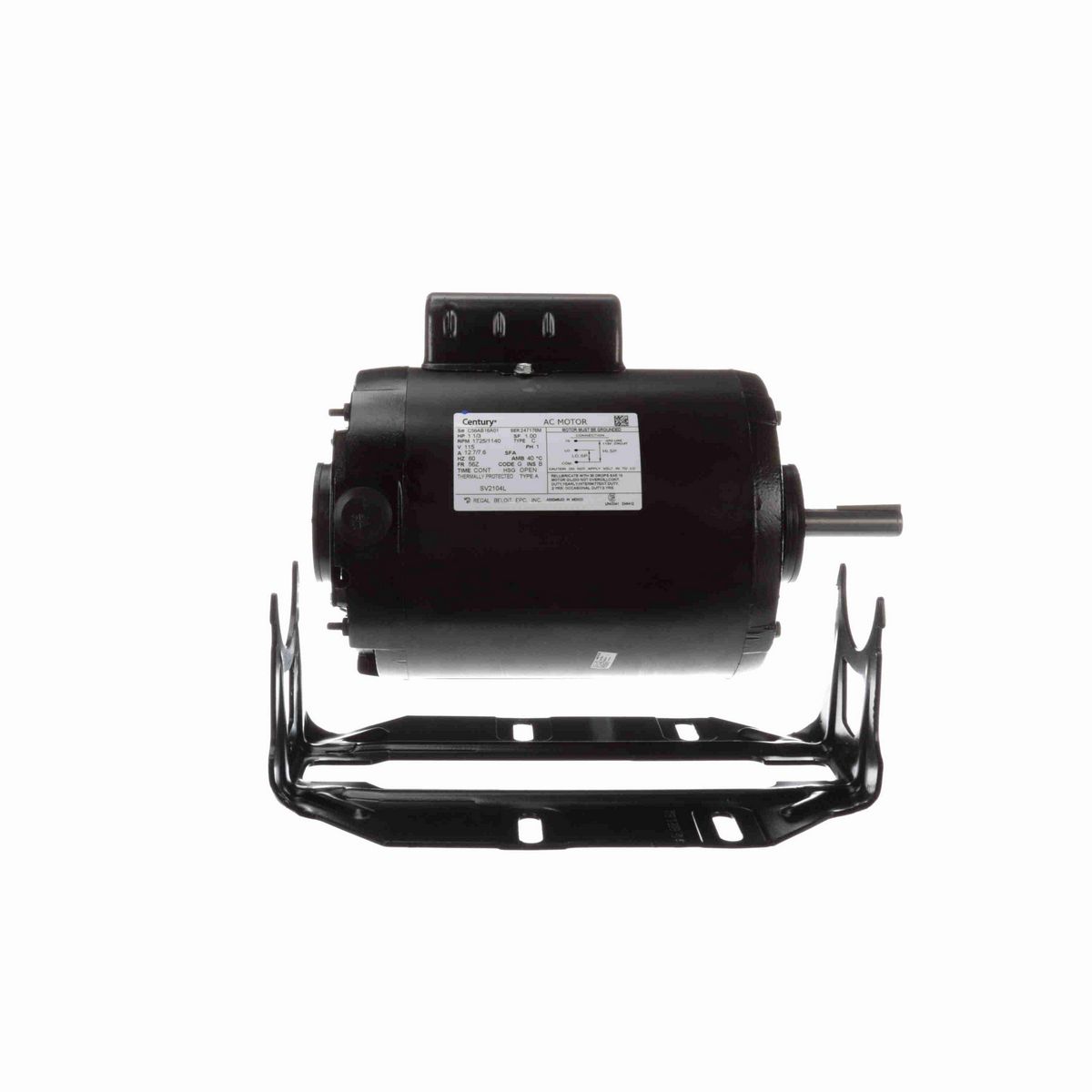 Century Refrigeration Motor, 1 1/3 HP, 1 Ph, 60 Hz, 115 V, 1800 RPM, 56Z Frame, OPEN - SV2104L