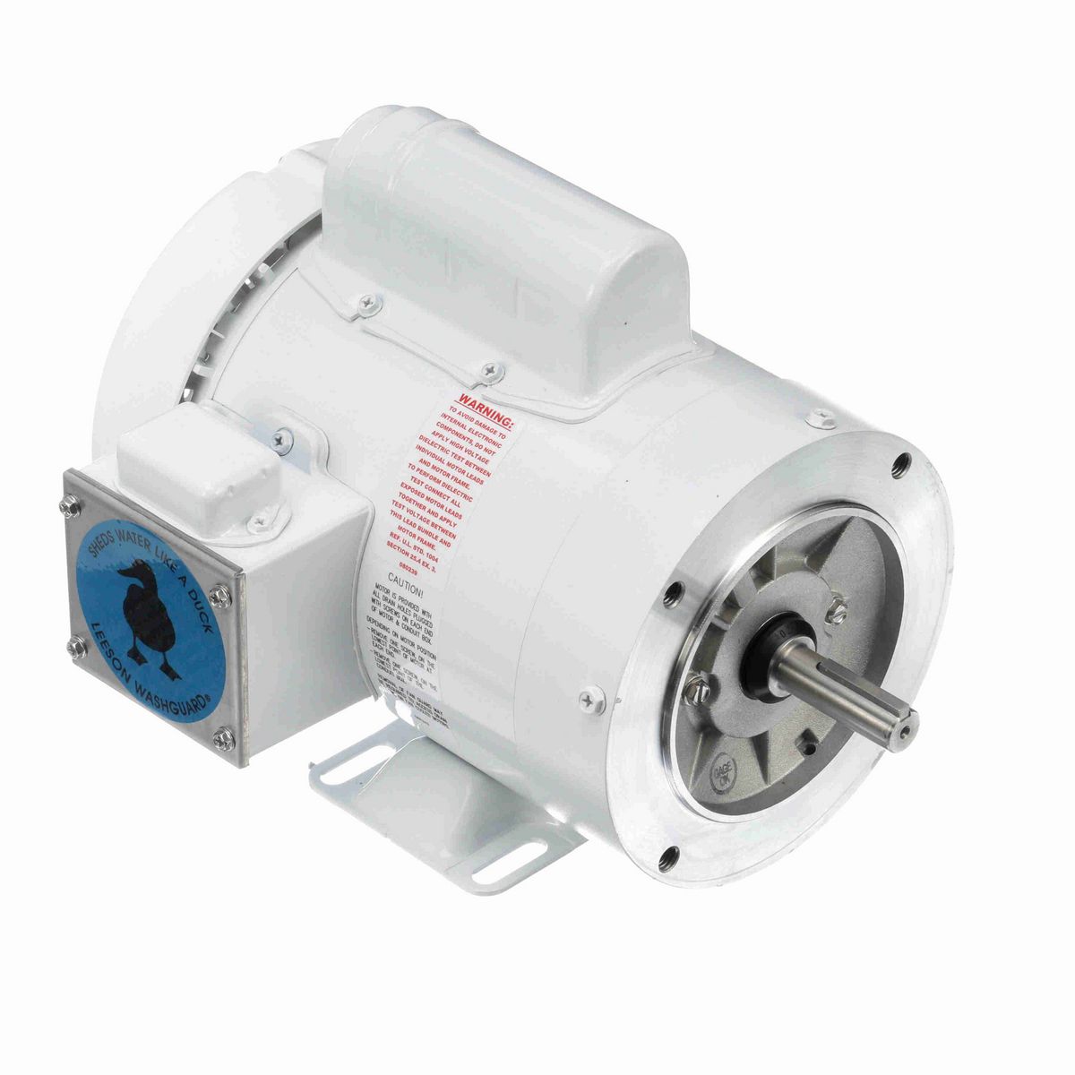 LEESON White Duck™ General Purpose Motor, 1 HP, 1 Ph, 60 Hz, 115/230 V, 1800 RPM, 56C Frame, TEFC - 112529.00