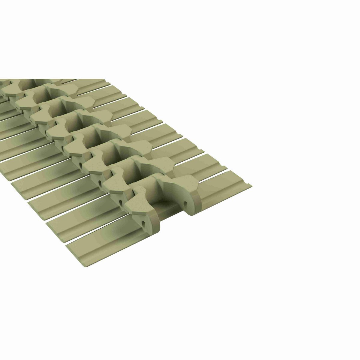 Rexnord 882TAB Side-flexing Solid Top, Material: Green Abrasion Resistant Polyamide, Width: 7.5in, Pitch: 1.5in - 81430512