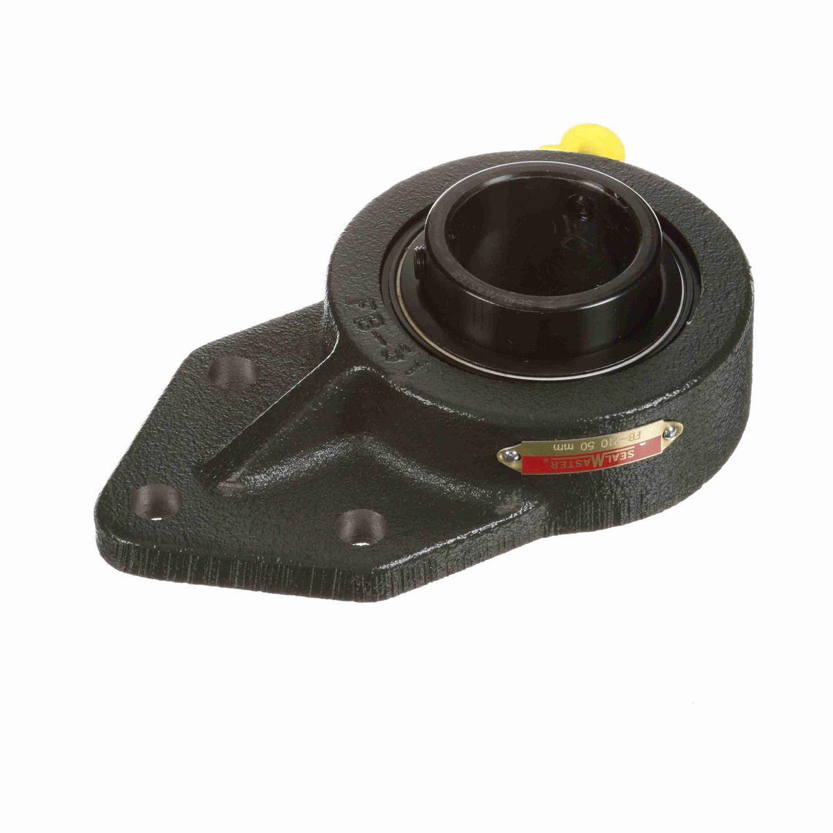 Sealmaster Mounted Cast Iron Three Bolt Flange Bracket Ball Bearing - 52100 Bearing Steel, Black Oxided - Setscrew Lock - FB-210