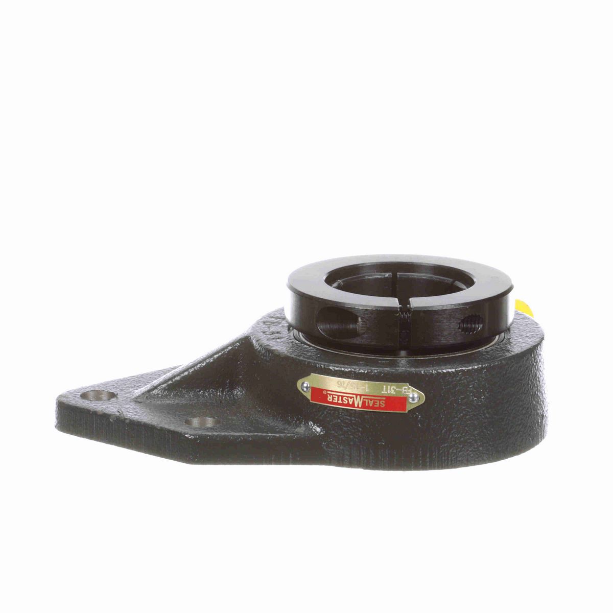 Sealmaster Mounted Cast Iron Three Bolt Flange Bracket Ball Bearing - 52100 Bearing Steel, Black Oxided - Concentric Lock - FB-31T