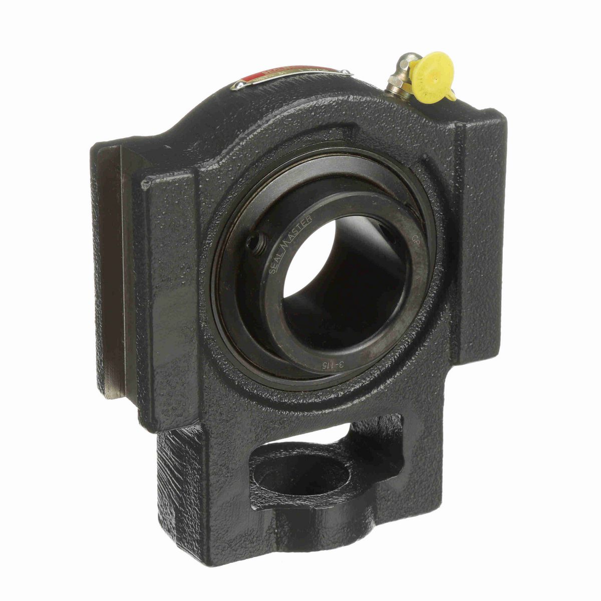 Sealmaster Mounted Cast Iron Wide Slot Take Up Ball Bearing - 52100 Bearing Steel, Black Oxided - Setscrew Lock - MST-31