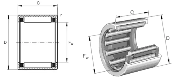Игольчатый роликовый подшипник HGF HK1212