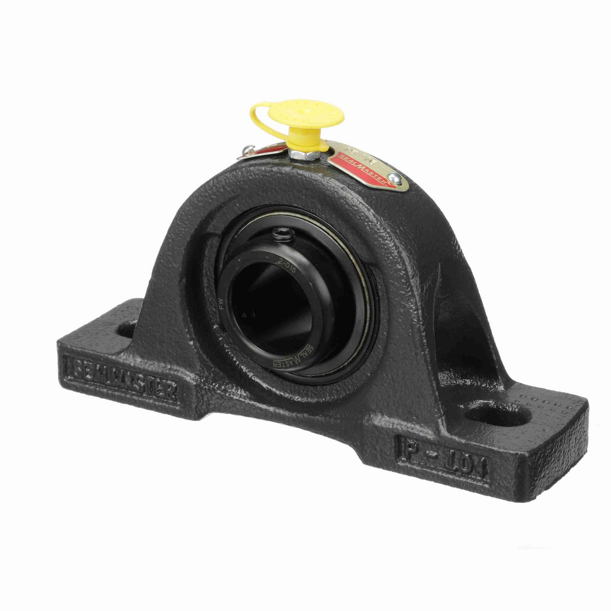 Sealmaster Mounted Cast Iron Two Bolt Pillow Block Ball Bearing - 52100 Bearing Steel, Black Oxided - Setscrew Lock - NP-15
