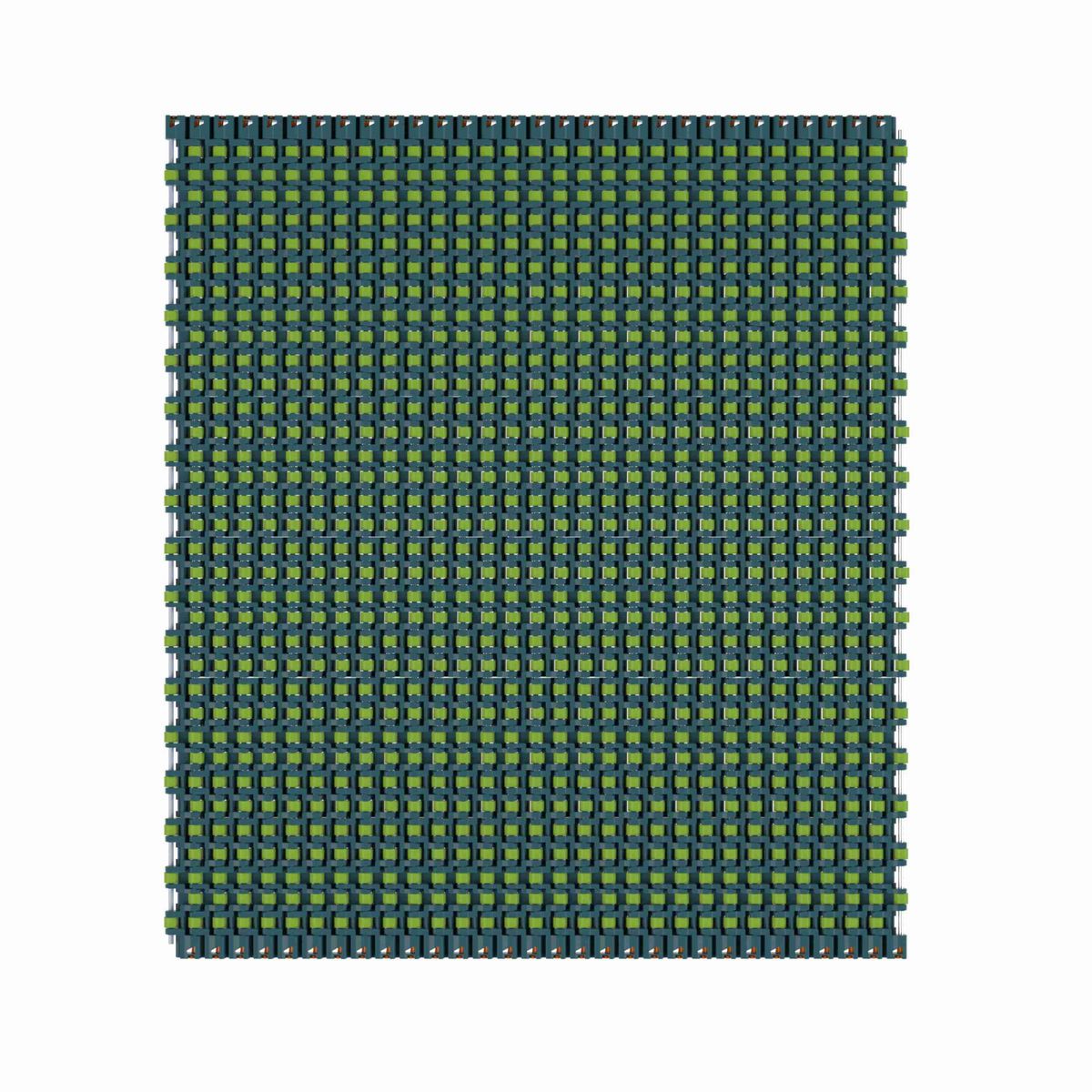 Rexnord 1533 Straight Running Low Backline Pressure, Material: Green Low Friction Acetal, Width: 1020mm, Pitch: 15mm - 10822844