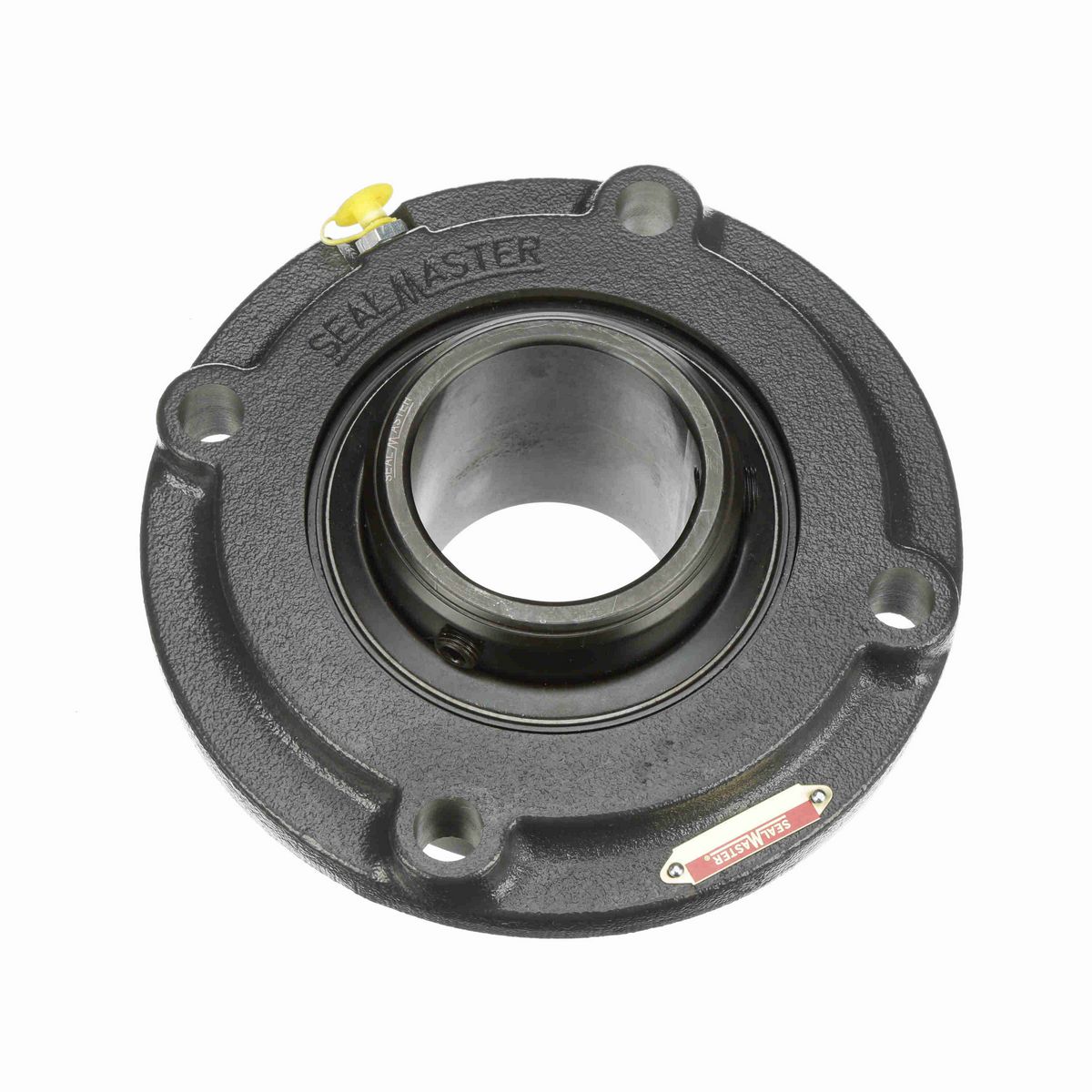 Sealmaster Mounted Cast Iron Flange Cartridge Ball Bearing - 52100 Bearing Steel, Black Oxided - Double Setscrew Lock - MFCD-55