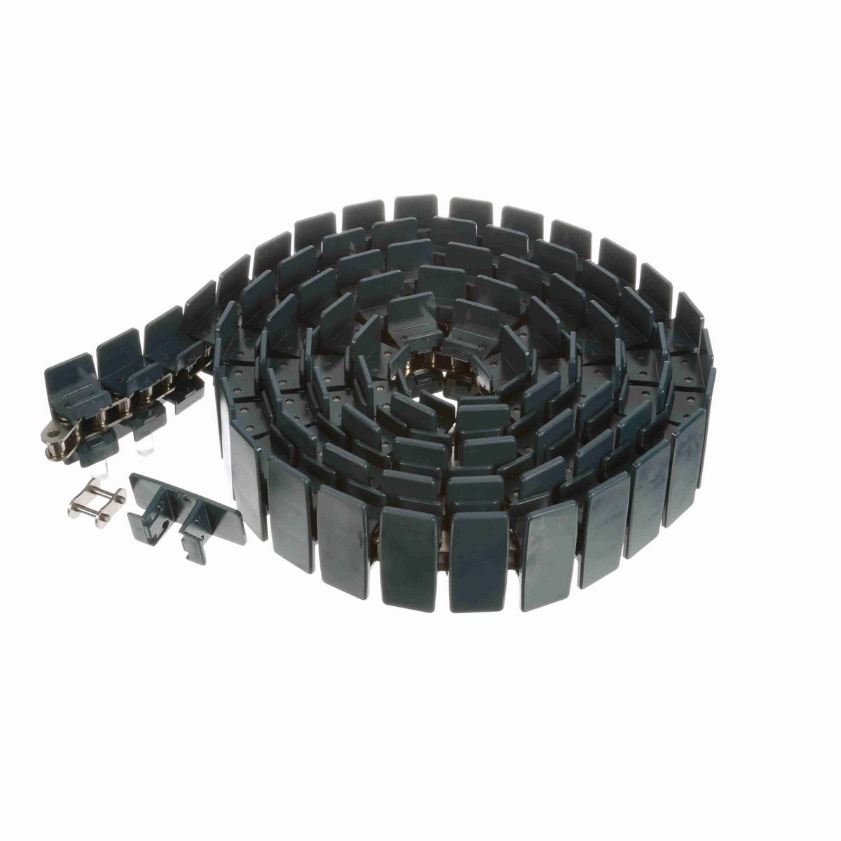 System Plast 1873TAB Side-flexing Solid Top, Material: NG evo (Gray Blue), Width: 3.25in, Pitch: 1.5in - NGE1873SS-TAB-K325