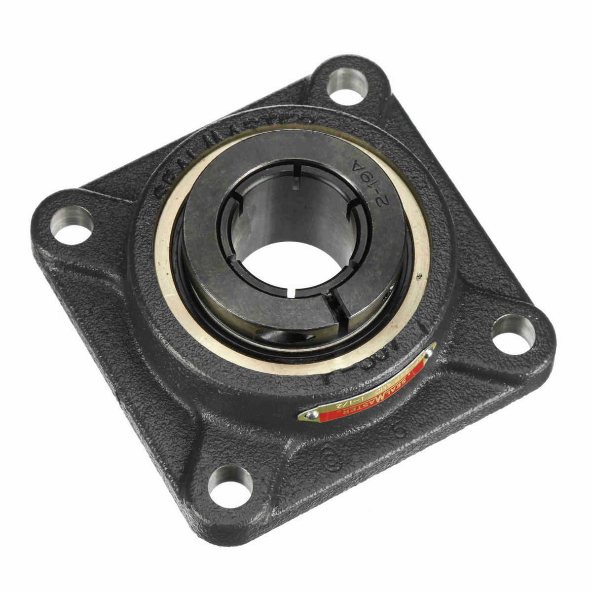 Sealmaster Mounted Cast Iron Four Bolt Flange Ball Bearing - 52100 Bearing Steel, Black Oxided - Concentric Lock - High Temperature - ESF-24T AMD