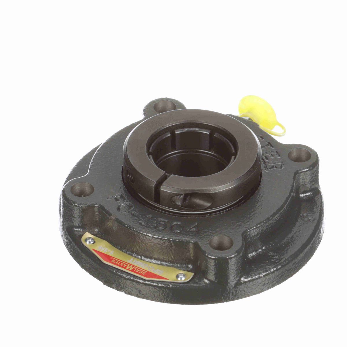 Sealmaster Mounted Cast Iron Flange Cartridge Ball Bearing - 52100 Bearing Steel, Black Oxided - Concentric Lock - SFC-20RT