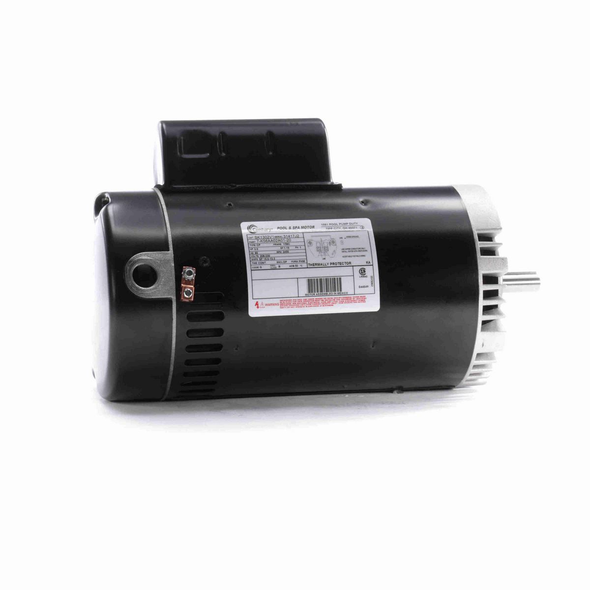 Century Pool Pump Motor, 3.0 HP, 1 Ph, 60 Hz, 208-230 V, 3600 RPM, Y56C Frame, DP - SK1302V1