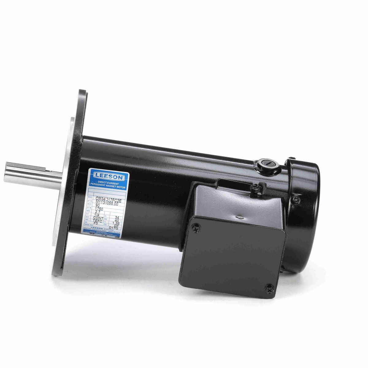 LEESON Sub-Fractional Motor, 0.25 HP, 90 V, 1750 RPM, 34 Frame, TEFC - M1130055.00