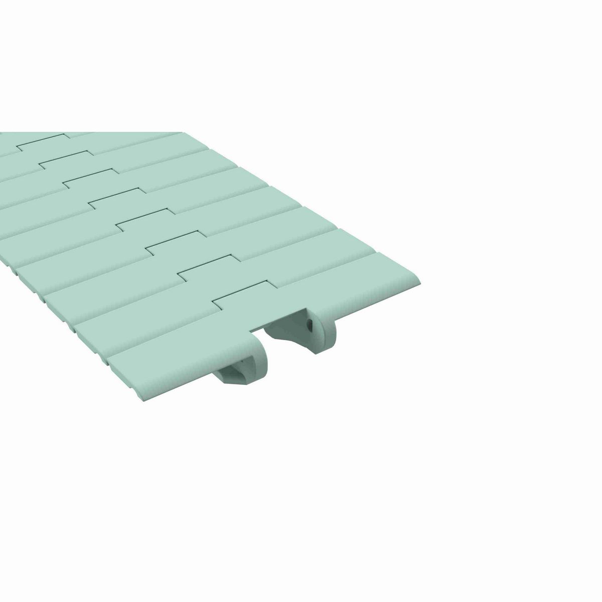 Rexnord 882TAB Side-flexing Solid Top, Material: Heat Stabilized (Green), Width: 7.5in, Pitch: 1.5in - 10462503