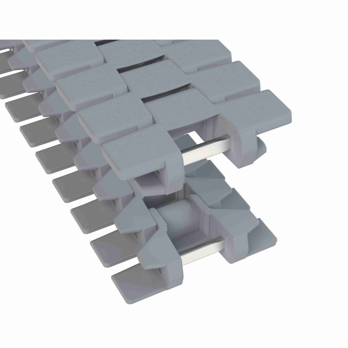 Rexnord 770TAB Side-flexing Solid Top, Material: Silver Platinum Series, Width: 3.25in, Pitch: 1in - 81431351