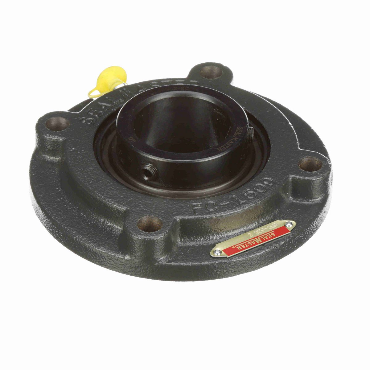 Sealmaster Mounted Cast Iron Flange Cartridge Ball Bearing - 52100 Bearing Steel, Black Oxided - Setscrew Lock - MFC-32C