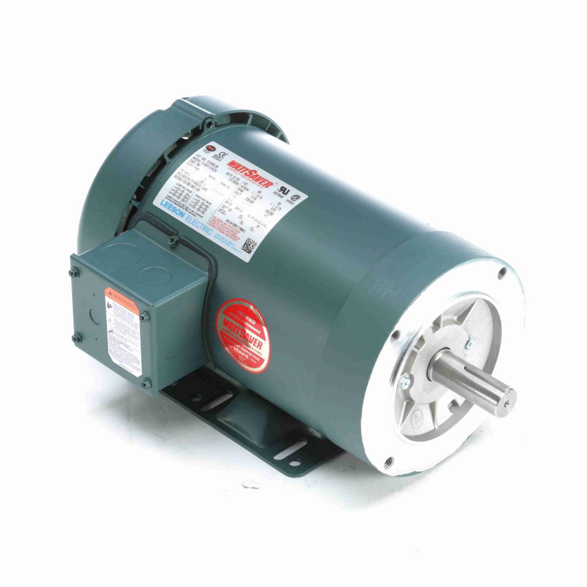 LEESON General Purpose Motor, 1 & 1 HP, 3 Ph, 60 & 50 Hz, 230/460 & 190/380 V, 1200 & 1000 RPM, 145TC Frame, TEFC - 121936.00