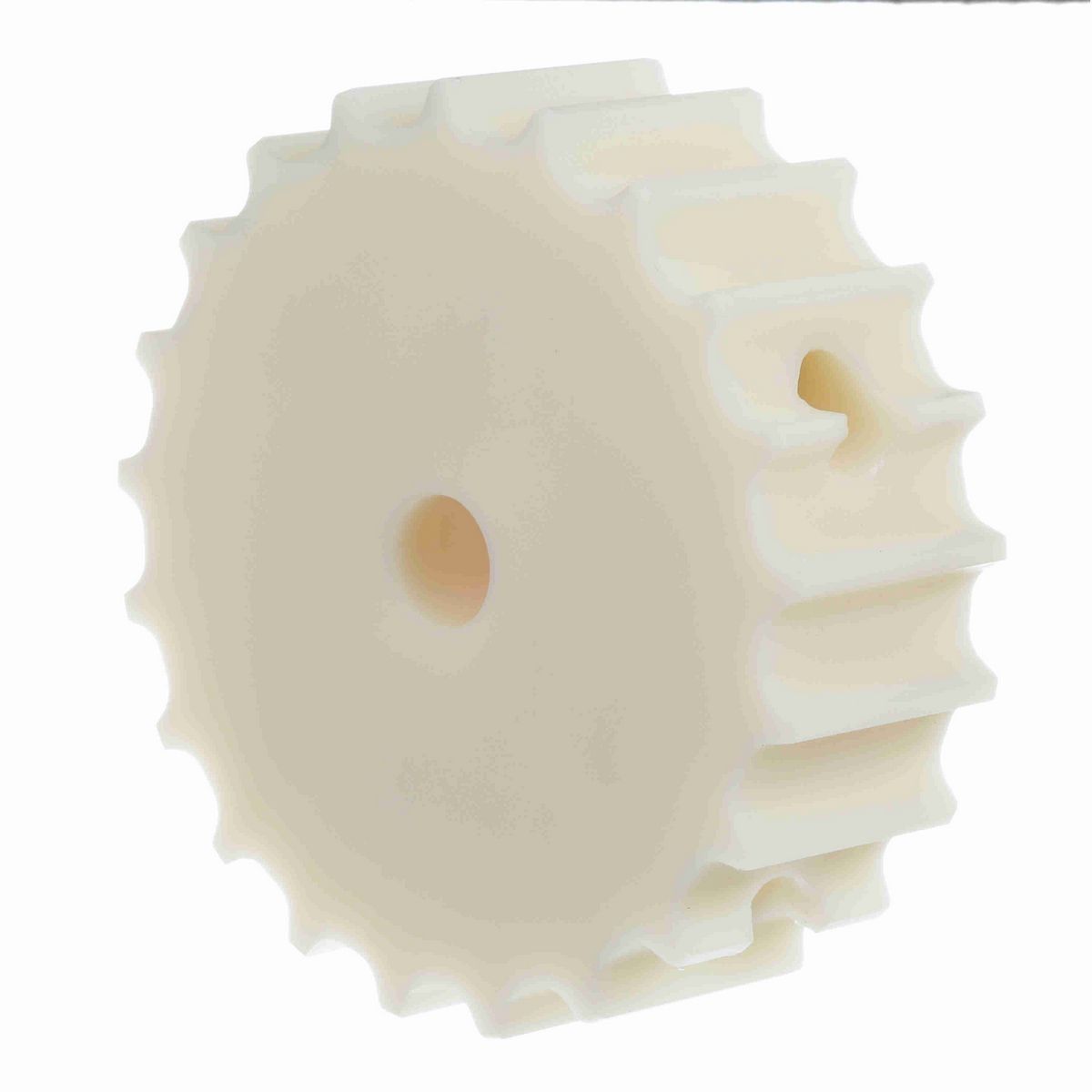 System Plast 815 Series Split Machined Sprocket with 21 Teeth, a 1in Round Shaft-Ready Bore and Setscrew - 815-21R1-DMS-SS