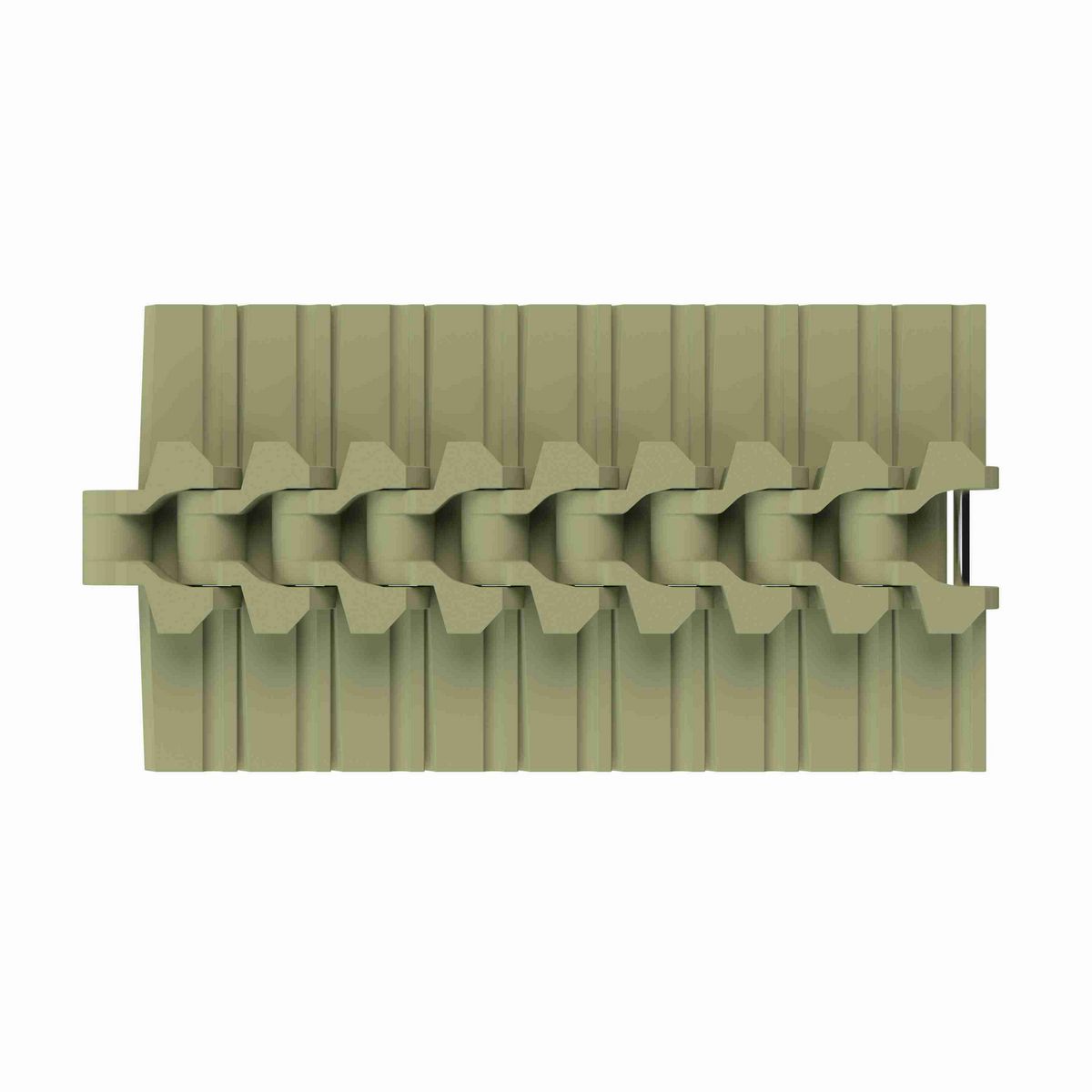 Rexnord 882TAB Side-flexing Solid Top, Material: Green Abrasion Resistant Polyamide, Width: 7.5in, Pitch: 1.5in - 81430512