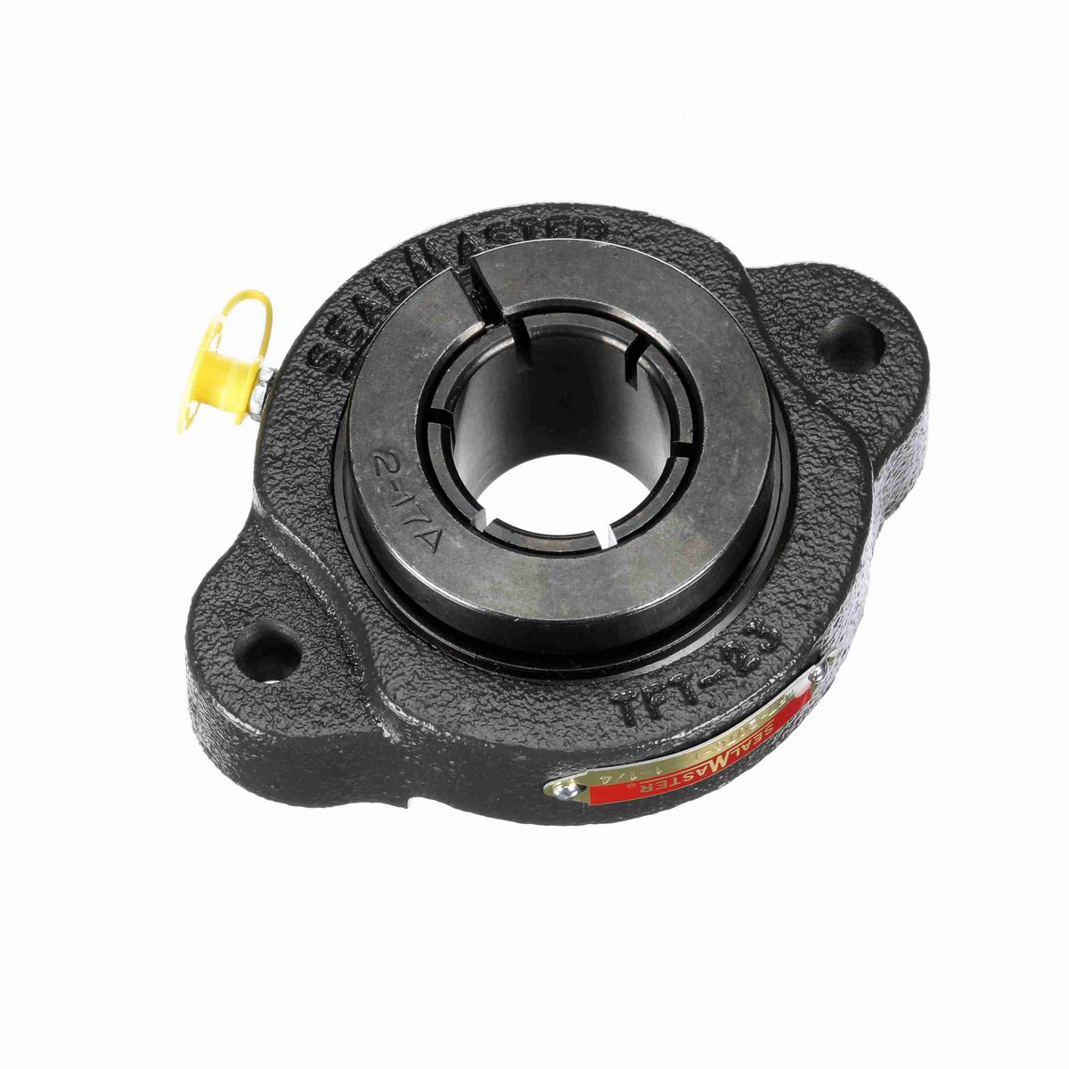 Sealmaster Mounted Cast Iron Two Bolt Flange Ball Bearing - 52100 Bearing Steel, Black Oxided - Concentric Lock - TFT-20TC-1