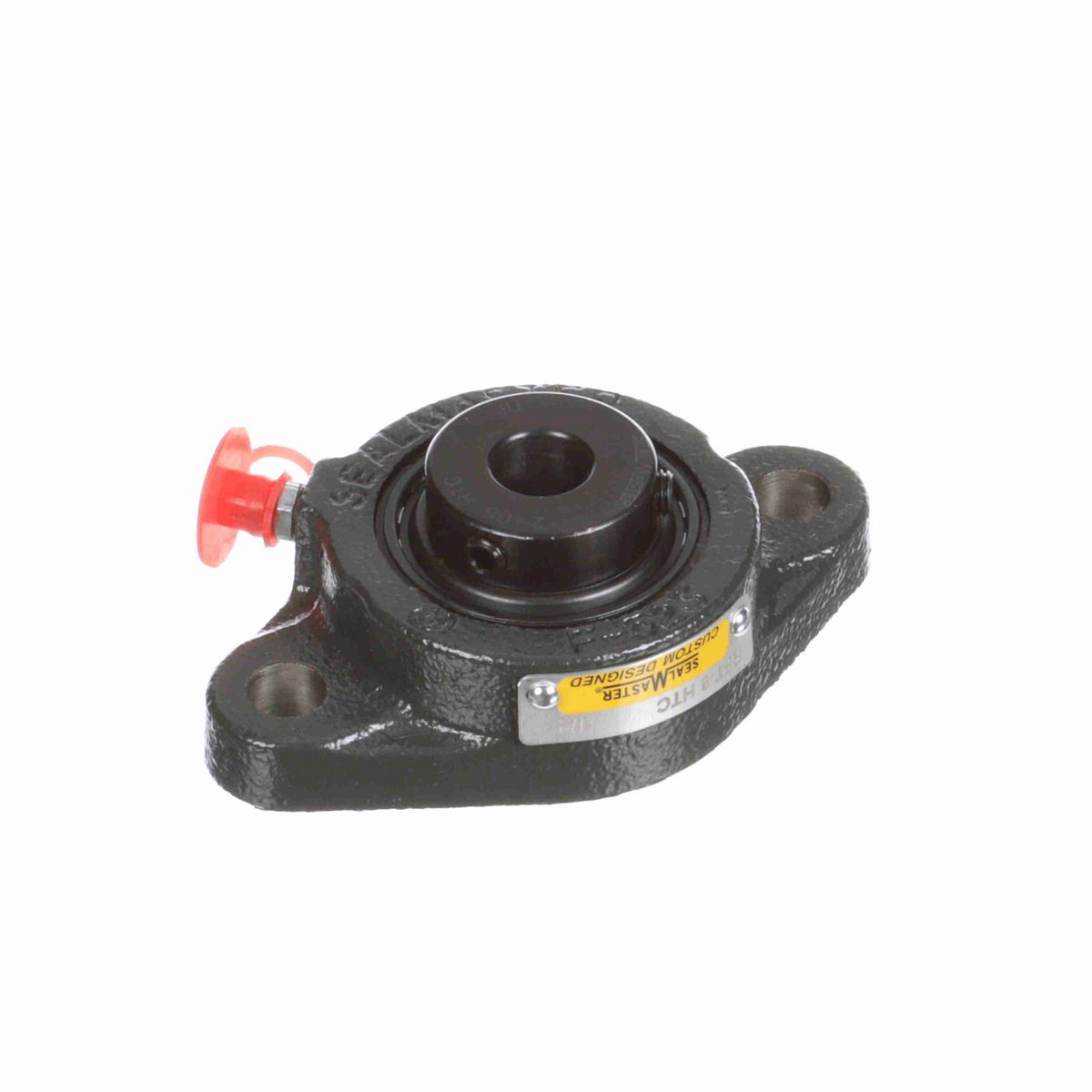 Sealmaster Mounted Cast Iron Two Bolt Flange Ball Bearing - 52100 Bearing Steel, Black Oxided - Setscrew Lock - High Temperature - SFT-8 HTC